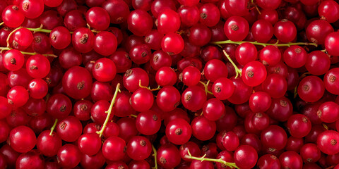 top view of red currants densely filling frame