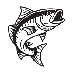 Aggressive Fish Vector - Fishing Logo Design EPS