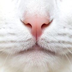Close-up of a white cat's nose (1)