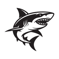 Shark Attack Vector Logo - Dangerous Sea Predator EPS