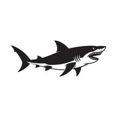 Shark Duo Vector Illustration - Swimming Sea Animal EPS Design
