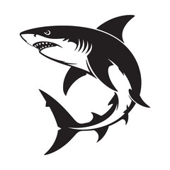 Shark Hunting Vector Illustration - Aggressive Sea Predator EPS Design