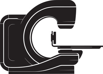 Monochrome Mammography Machine Silhouette on Transparent Background for Medical Imaging Projects