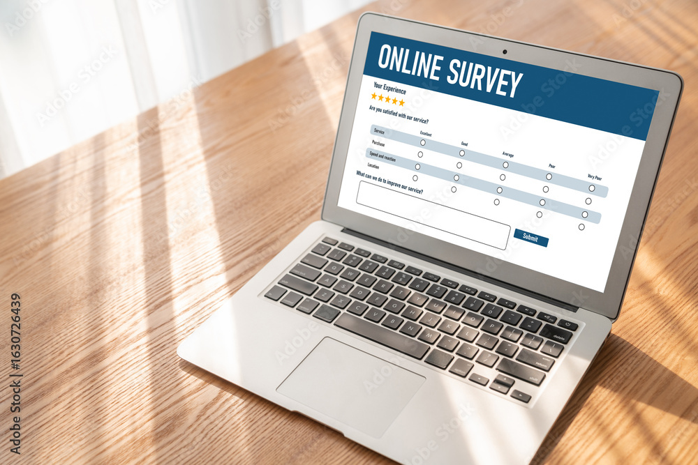 Poster online survey form for modish digital information collection on the internet network