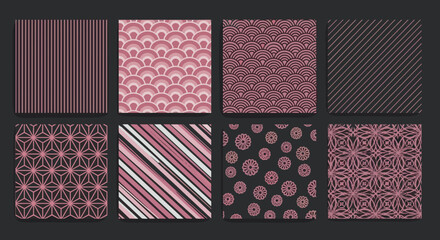 Elegant patterns in shades of rose and brown for creative backgrounds.