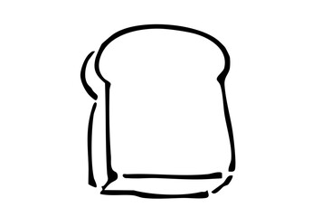 モノクロ手描きイラスト　トースト