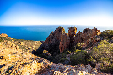 rock formation with ocean