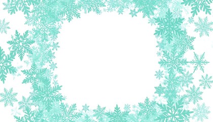 Light teal snowflakes frame