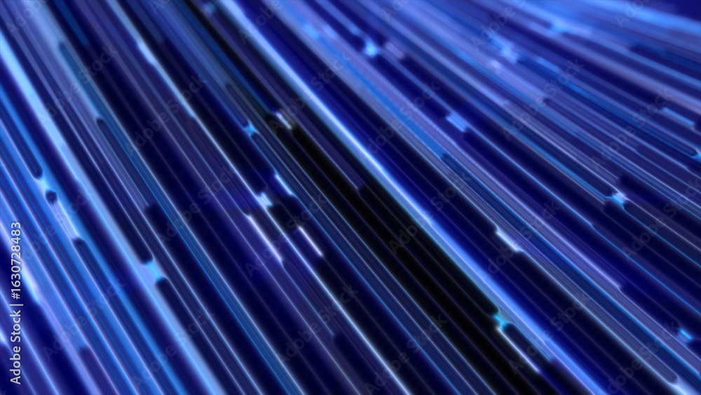 Aufkleber dynamic blue parallel lines and glowing particles flowing in a fast, streamlined digital motion