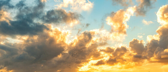 Seascape at summer vacation. Skyscape with sea horizon. Horizon sunrise sea with ship. Sunrise seascape. Romantic summer vacation seascape. Sea sunset horizon. Sunset cloudy sky