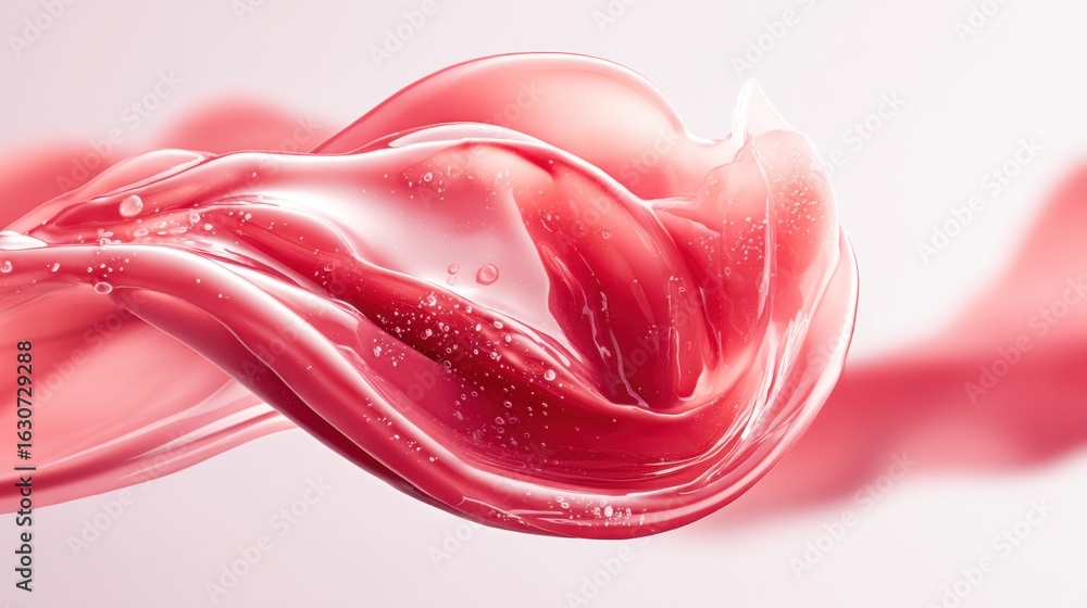Poster a vibrant display of red liquid, showcasing smooth textures and dynamic movement.