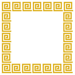 Ornament frame. Decorative border, Aztec gold. Retro vector design