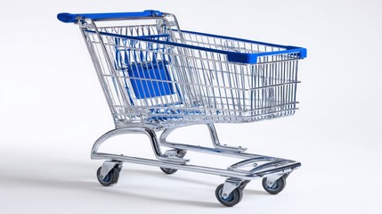Shopping cart on a plain background