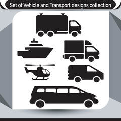 Vehicle and Transportation Icons A Comprehensive Collection of Transportation Method Illustrations Vehicles Boats and Aircraft Included