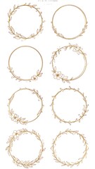 Obraz premium Decorative gold frames with floral designs