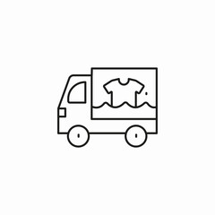 laundry delivery truck icon sign vector