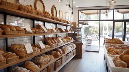 A heritage bakery where loaves are baked in a classic brick oven, filling the air with delicious aromas.

