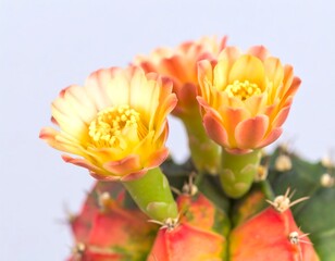 Close-up of vibrant cactus blossoms