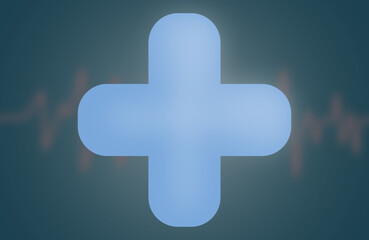 medical plus sign on a blue background