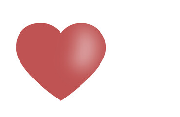 The heart is red on a transparent background