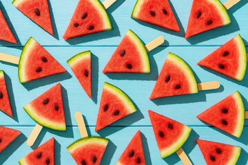 Colorful watermelon popsicle pattern.