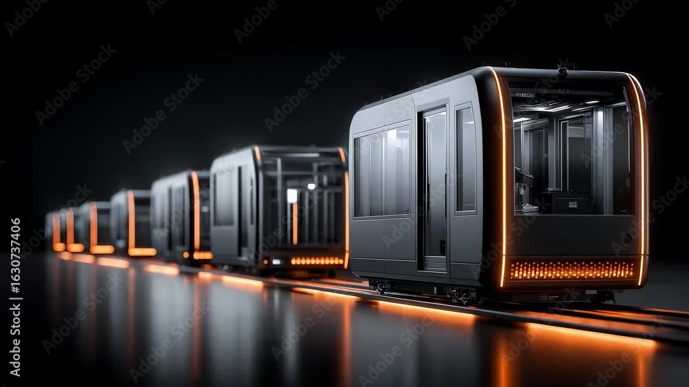 Poster futuristic intelligent rail transit system display