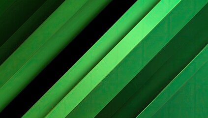 Obraz premium Diagonal green stripes on black background. Textured, layered effect