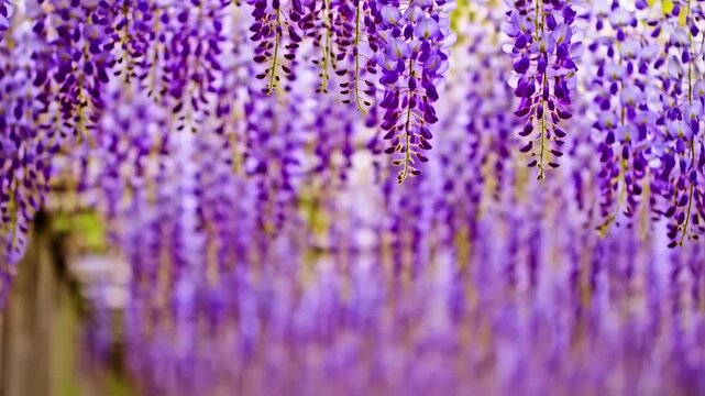 Stunning Purple Floral Canopy, Lush Spring Blooms
