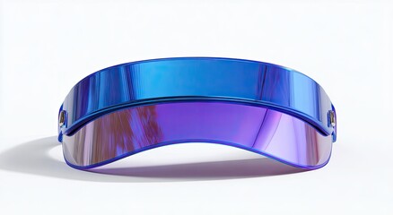 Shiny,  bright blue and purple visor