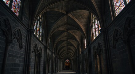 Obraz premium Gothic Cathedral Nave