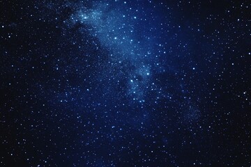 Obraz premium Starry sky background, blue night sky full of stars, glowing stars in the dark space, starry background, dark night, stars in the distance, starlight, dark background with a blue glow, night sky. 