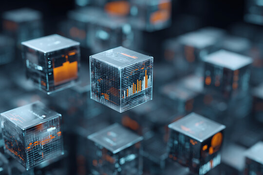 A bunch of cubes with a lot of numbers on them