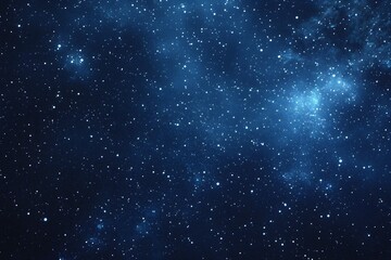 Obraz premium Starry sky background, blue night sky full of stars, glowing stars in the dark space, starry background, dark night, stars in the distance, starlight, dark background with a blue glow, night sky. 