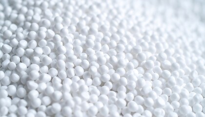 Close-up of white, spherical granules
