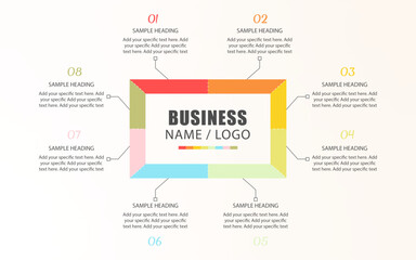 Fototapeta premium Rectangle shape infographics design with eight options