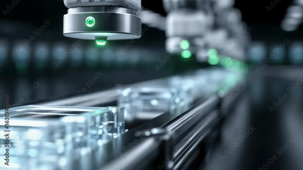 Aufkleber automated robotic arm precise production line operation