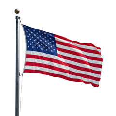 Fototapeta premium United States flag waving on flagpole 