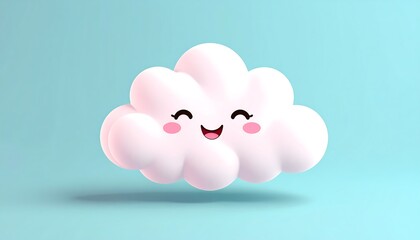 Cute cloud graphic on pastel background