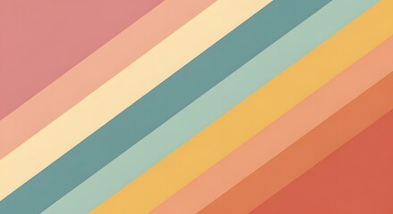 Warm Pastel Diagonal Stripes Abstract Background Pattern for Retro Aesthetic Design