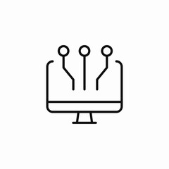 monitor circuit connection icon sign vector
