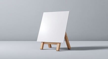 Blank white easel display