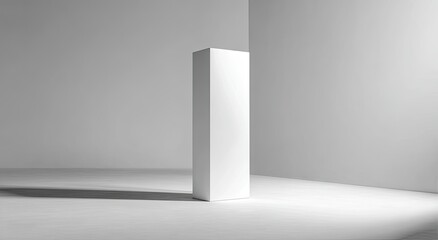 White box in a minimalist setting