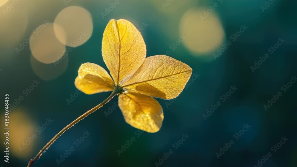 Aufkleber a single leaf clings to a twig, highlighting the fragile connection between life and death