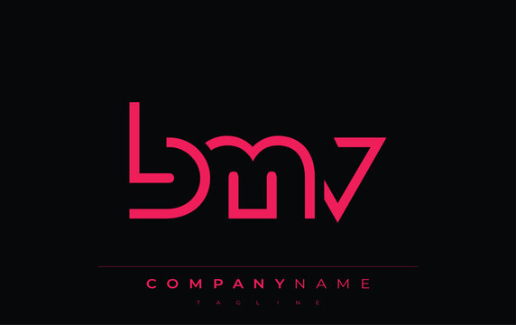 BMV abstract letter logo design. Modern Business Logo Design With Abstract Typography and Contemporary Style