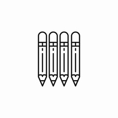 multiple writing pencils icon sign vector