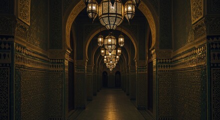 Intricate Moroccan hallway