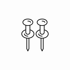 two push pins icon sign vector