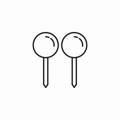 two round thumbtacks icon sign vector