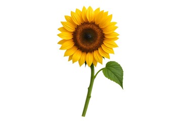 Fototapeta premium Sunflower Elegance – Realistic Bloom with Dewdrops