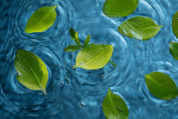 Vibrant Green Leaves in Deep Swirl